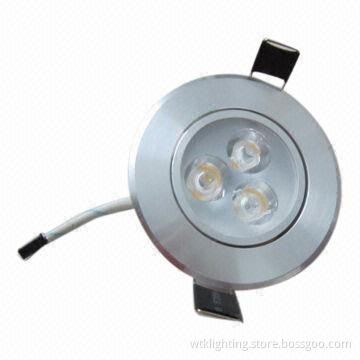 LED 3W Normal Ceiling Downlight with Epistar LEDs, Made of Aluminum Material
